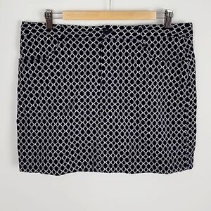 Mario  Serrani Comfort Stretch Skort Navy Blue White Morrocan Pattern Size Large